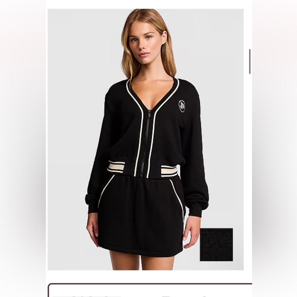 NWOT VS pink front zip cardigan